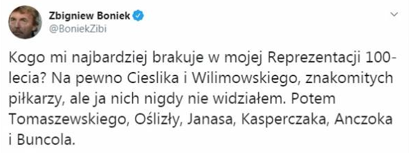 Boniek UZUPEŁNIA swoją Reprezentację 100-lecia